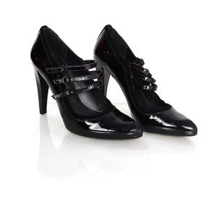 Stuart Weitzman Black Patent Mary Jane Pumps